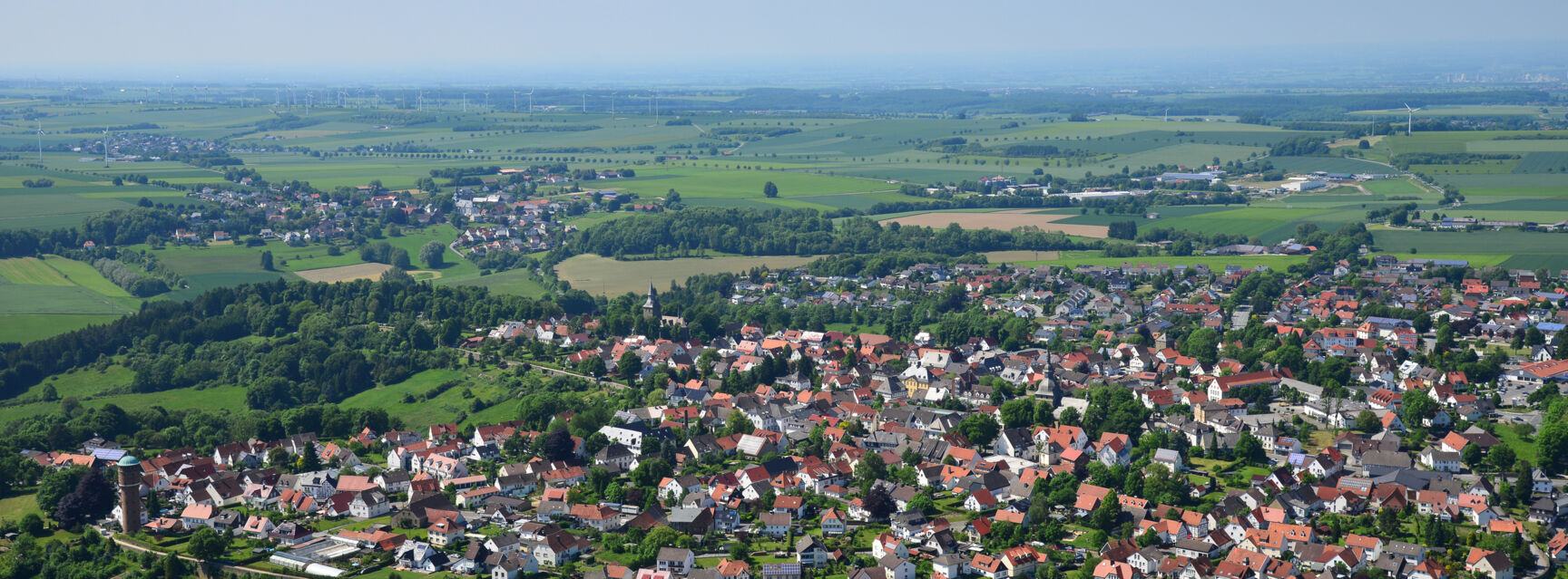 Startbild Rüthen Luftbild mit Wasserturm © Zoomfaktor
