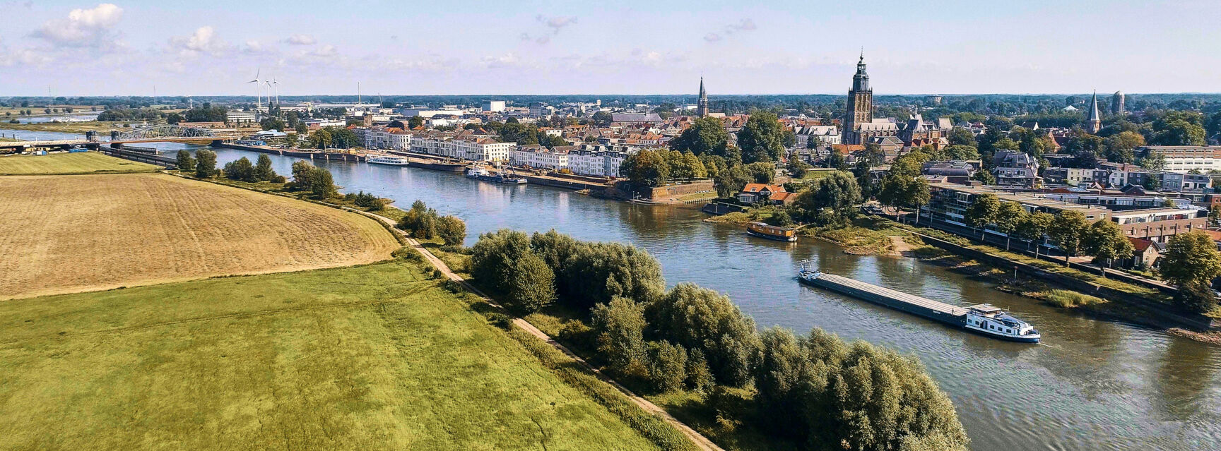 IJssel_IJsselkade_Vispoorthaven_Jachthaven_dronebe © Gemeente Zutphen