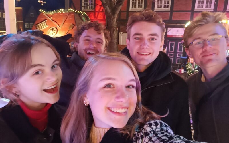 The founding members of the North German youthHansa: Leo Staritzbichler, Johannes Schott, Marcel Albrecht, Clara Torborg and Paula Eick. Norddeutsche Jugendhanse (c) STADE Marketing und Tourismus GmbH