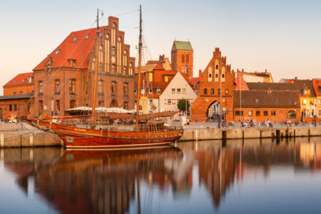 Alter Hafen in Wismar, Panorama