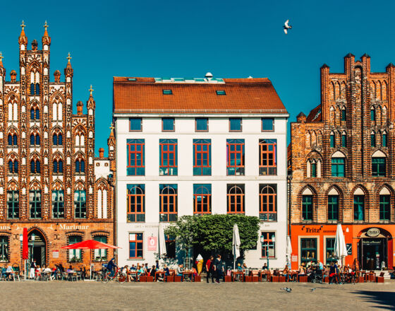 Marketplace and gabled houses ©Wally Pruss