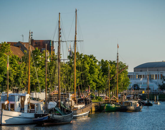 Vintage boats in the harbour